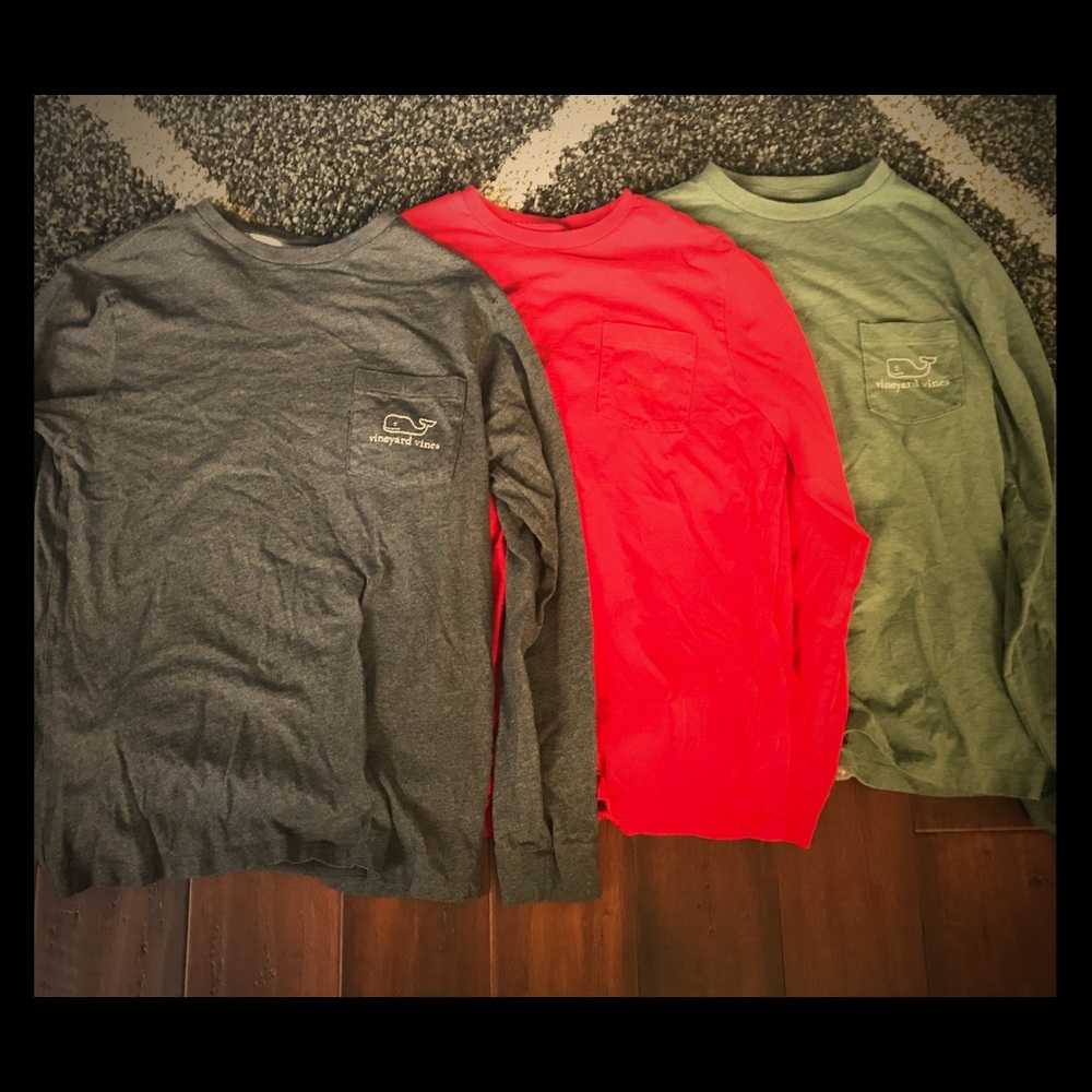 3 Vinyard Vines boys long sleeve shirts